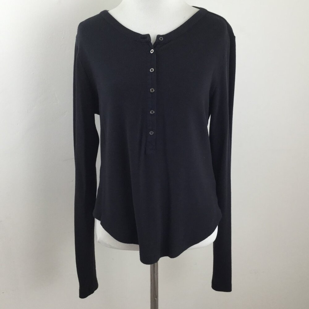 Pilcro Long Sleeve Black Top l